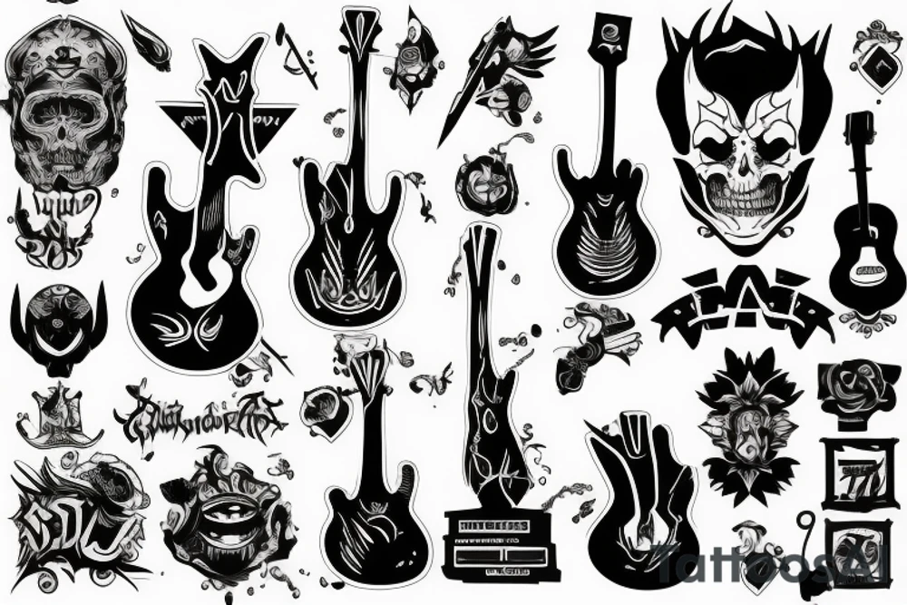 evil guitar tattoo idea