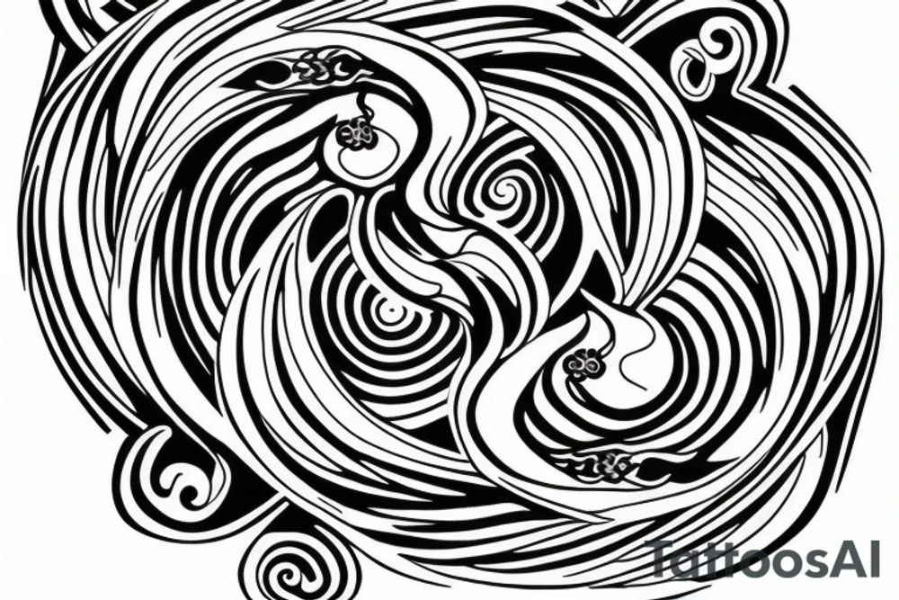 yin yang made by spirals tattoo idea