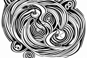 yin yang made by spirals tattoo idea