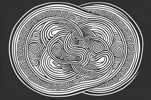 yin yang sign made by small spirals signs which on the yin side the spirals heads up and in he yang side the spirals head down tattoo idea