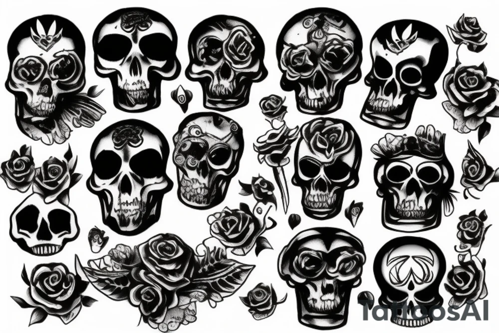 Black scull tattoo idea