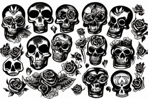 Black scull tattoo idea