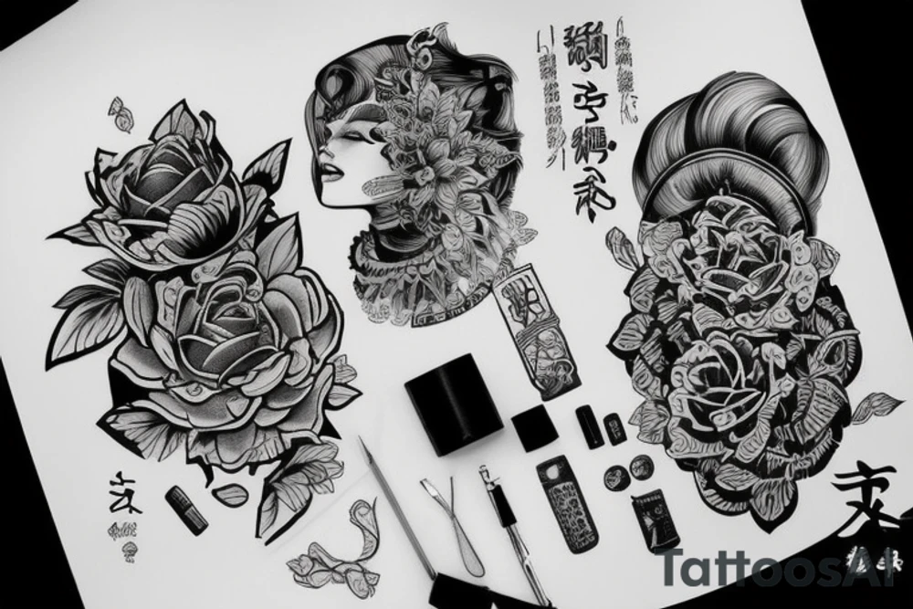 Тигр с кинжалом в зубах tattoo idea