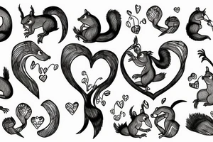 squirrel in a heart tattoo idea