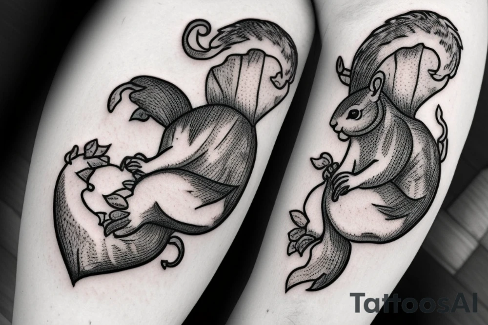 squirrel in a heart tattoo idea