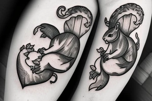 squirrel in a heart tattoo idea