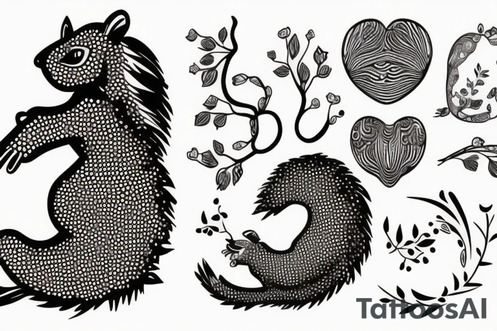 squirrel heart tattoo idea