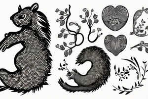 squirrel heart tattoo idea