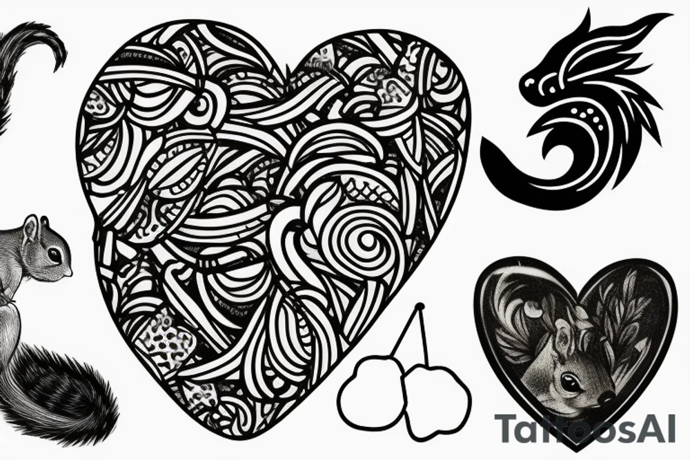 squirrel heart tattoo idea