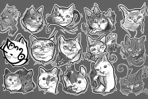 grey cat tattoo idea