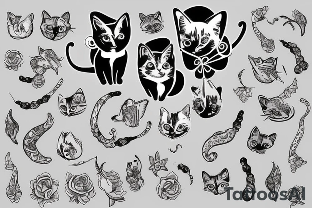 grey cat tattoo idea