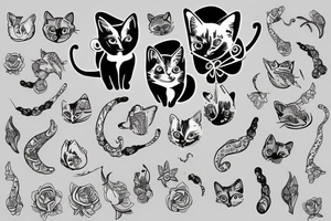 grey cat tattoo idea