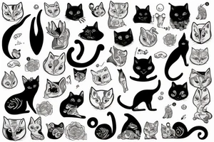 grey cat tattoo idea