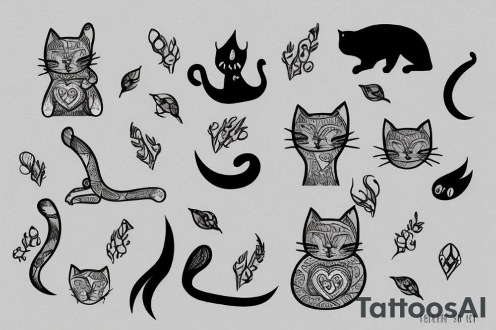 grey cat tattoo idea