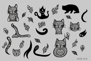grey cat tattoo idea