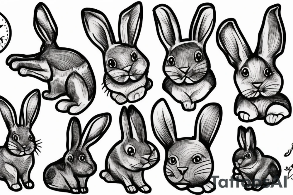 Jumping bunny tattoo idea