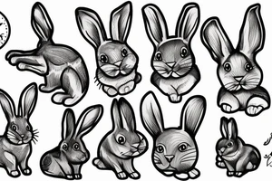 Jumping bunny tattoo idea