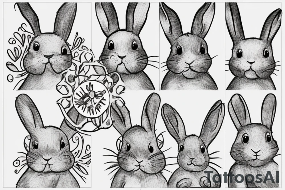 Jumping bunny tattoo idea