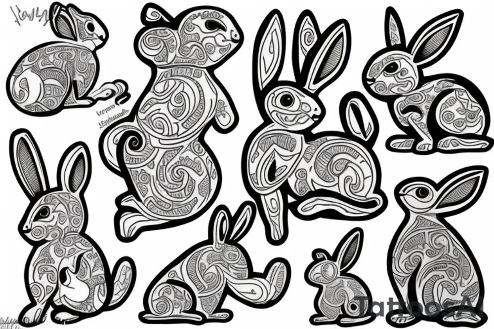 Jumping bunny tattoo idea