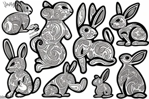 Jumping bunny tattoo idea