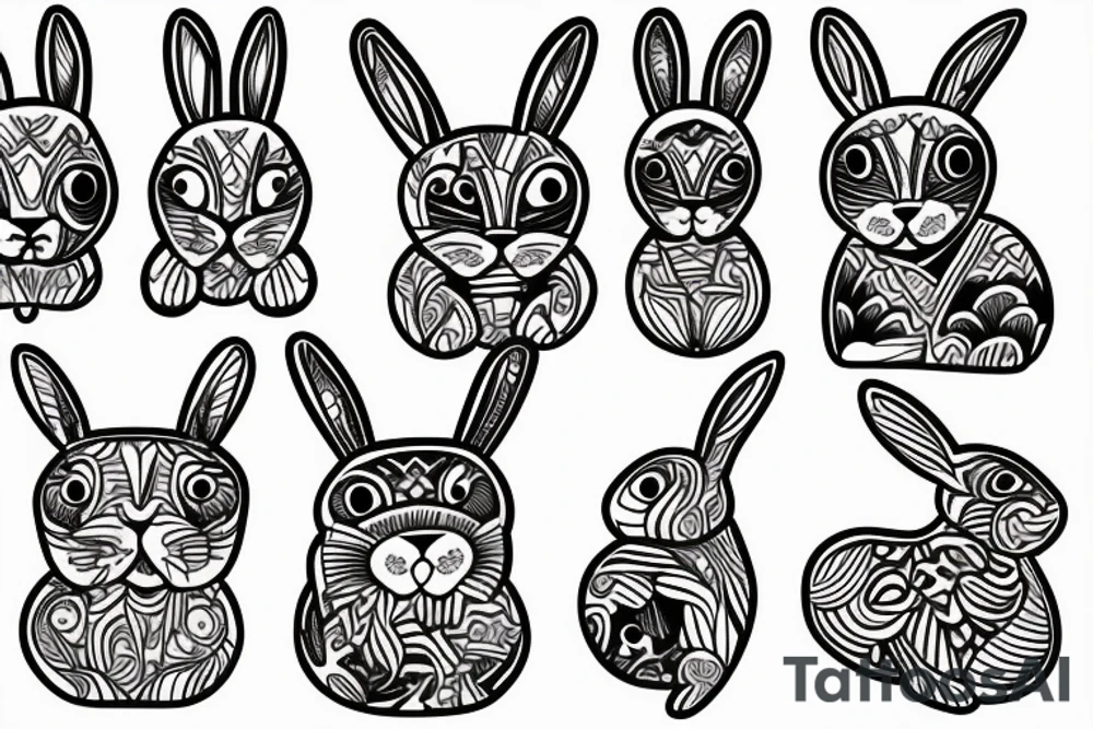 Jumping bunny tattoo idea