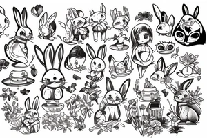 Jumping bunny tattoo idea