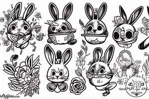Jumping bunny tattoo idea