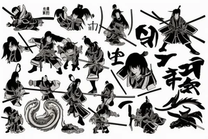 Samurai with Dragon tattoo idea