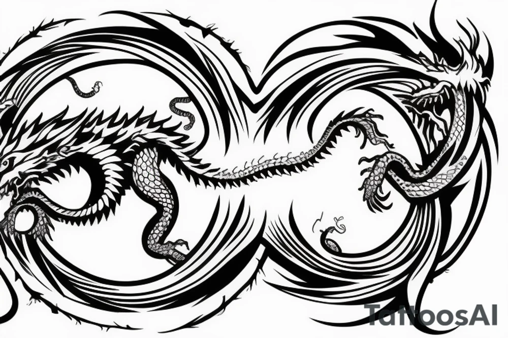 Ouroboros dragon biting its own tail tattoo idea