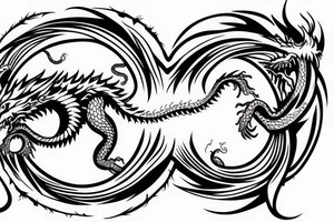 Ouroboros dragon biting its own tail tattoo idea