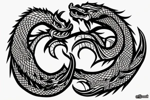 Ouroboros dragon biting its own tail tattoo idea