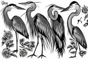Great Blue Heron standing strong tattoo idea