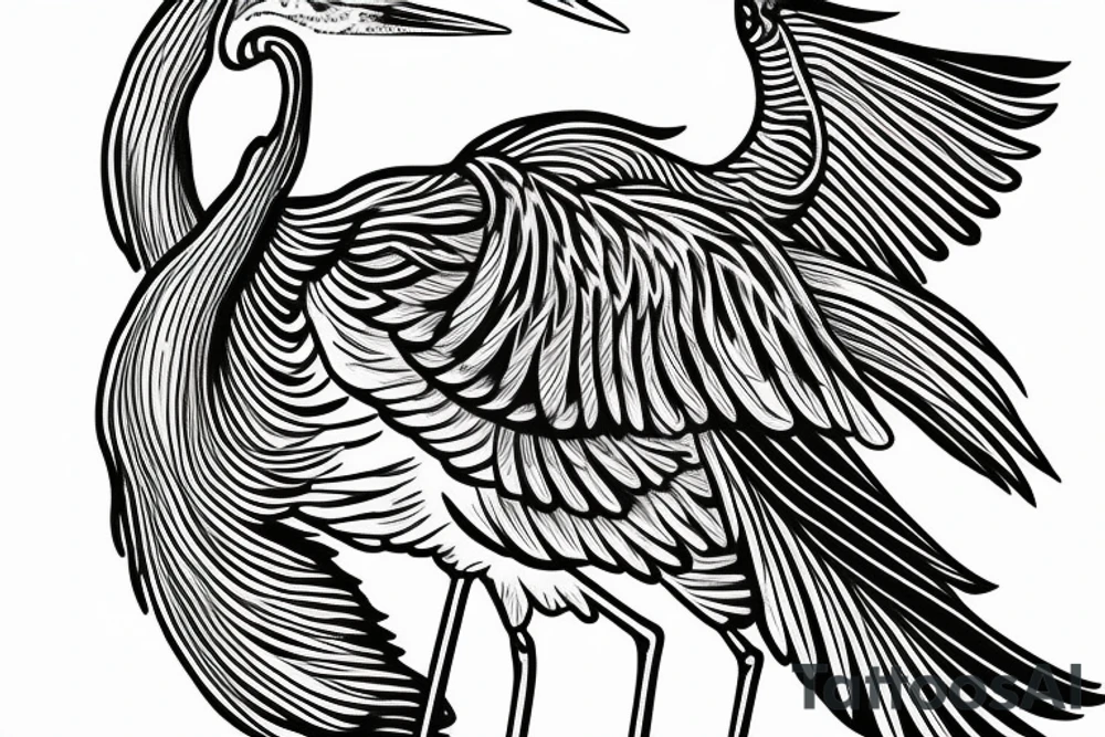 Great Blue Heron standing strong tattoo idea