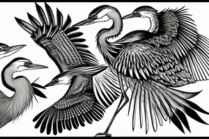 Great Blue Heron and red tail hawk. tattoo idea