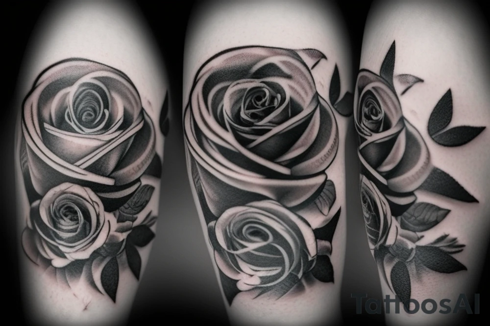dark fantasy black rose tattoo idea