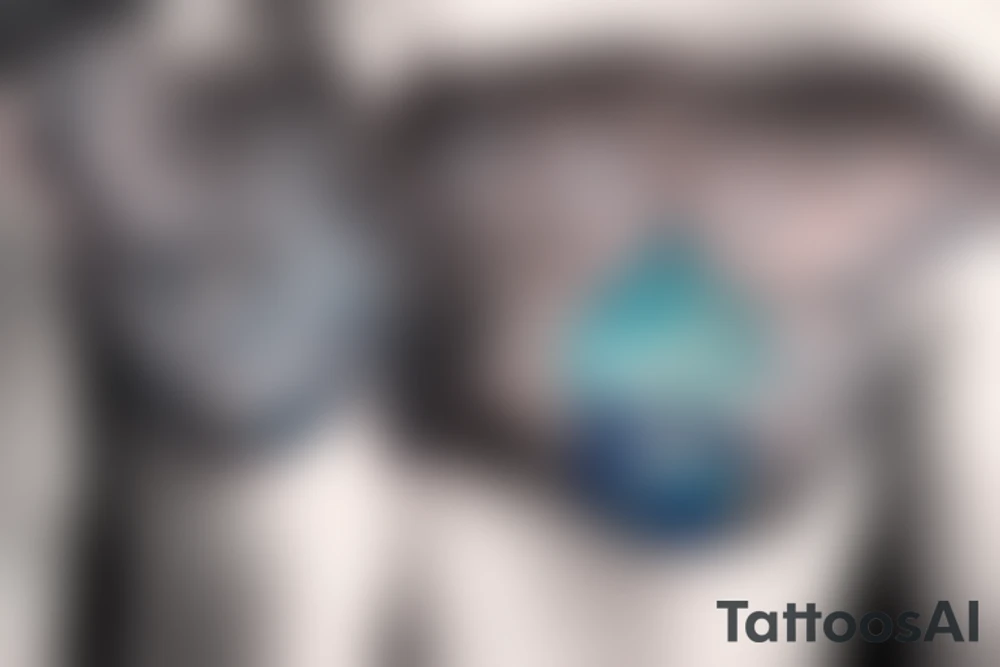 A winged chest tattoo with a starry night with a mermaid in the ocean tattoo idea