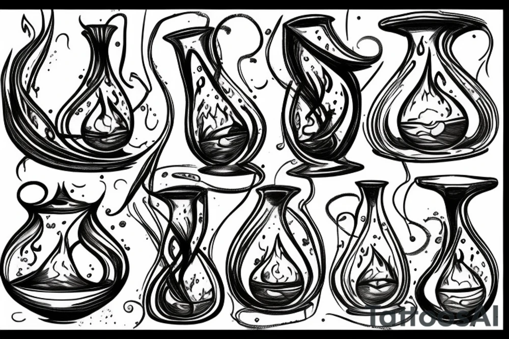Hourglass with fire tattoo idea