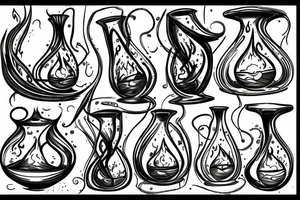 Hourglass with fire tattoo idea