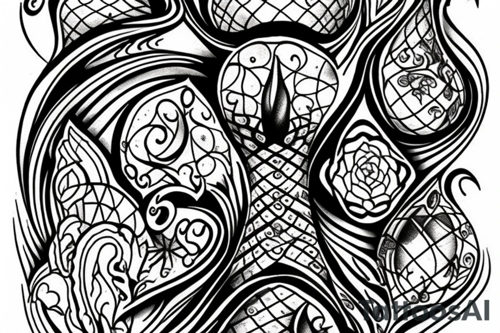 Hourglass with fire tattoo idea
