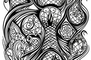Hourglass with fire tattoo idea