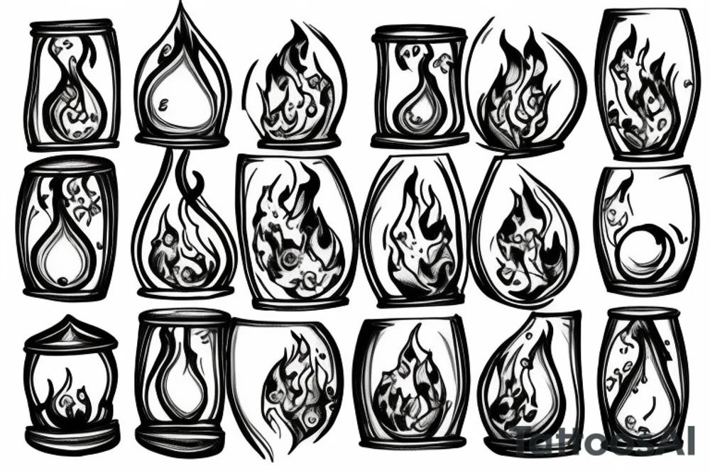 Hourglass with fire tattoo idea