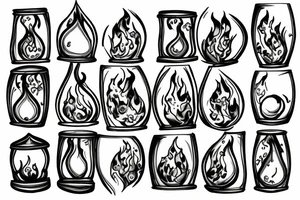 Hourglass with fire tattoo idea