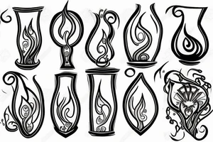 Hourglass with fire tattoo idea