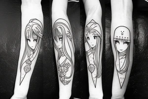 Anime girl with blade tattoo idea