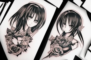Anime girl with blade tattoo idea