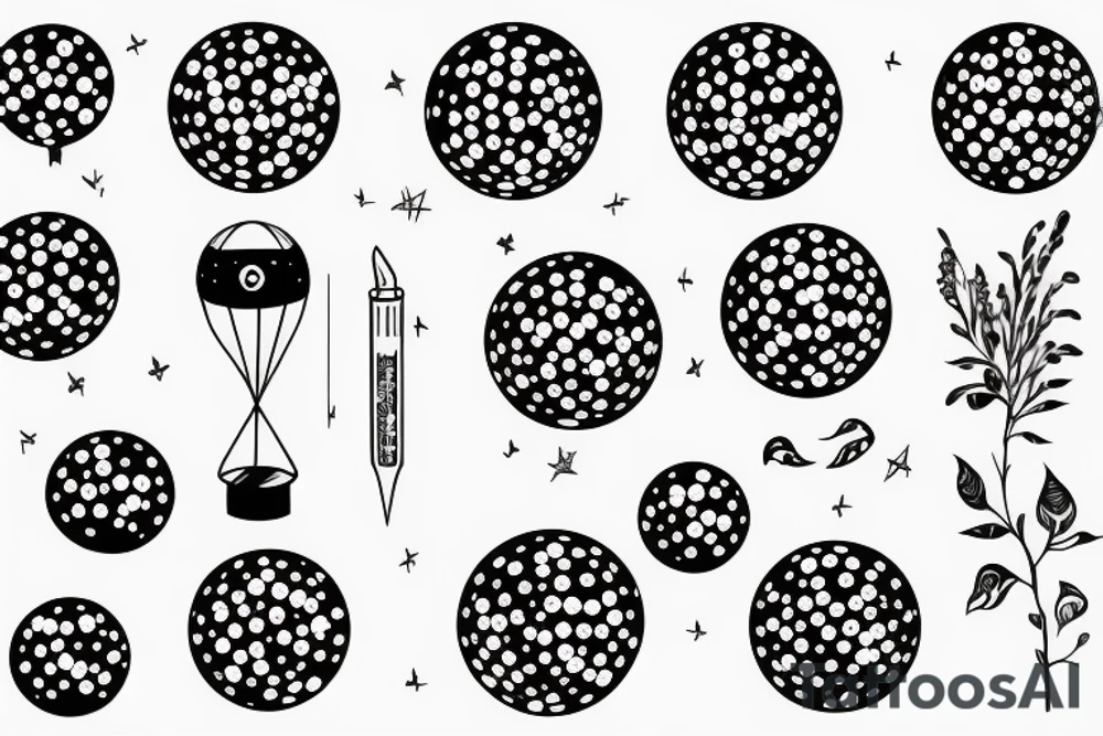 Floral disco ball tattoo idea