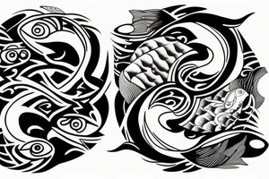 Yin Yang fish tattoo idea