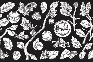 dried branch with berries tattoo idea