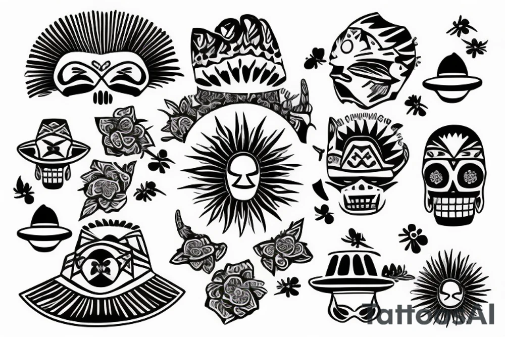 Sunrise in Mexican style on the wrist tattoo idea