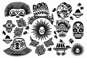 Sunrise in Mexican style on the wrist tattoo idea